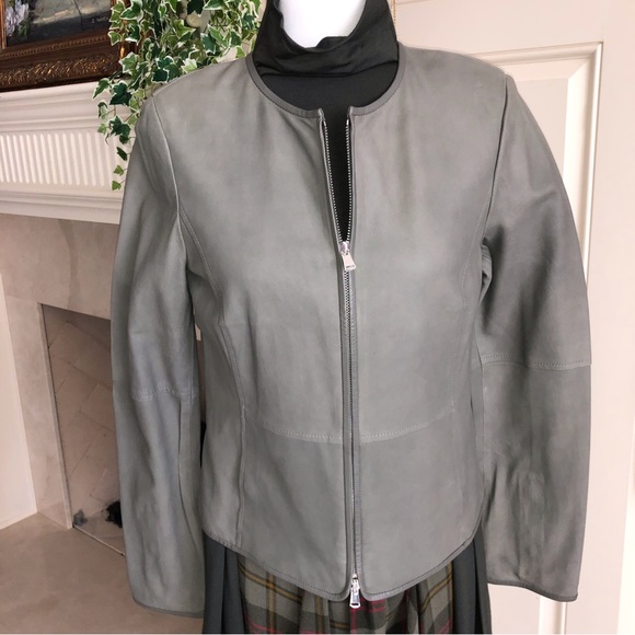 Worth Green Light Weight Leather Zip Jacket New Size 10 - Picture 2 of 16